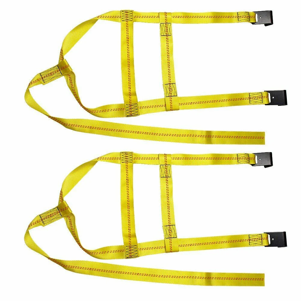2 Pcs Car Tow Dolly Tire Wheel Basket Tow Straps with Flat Hooks Fit 14-20" Y728