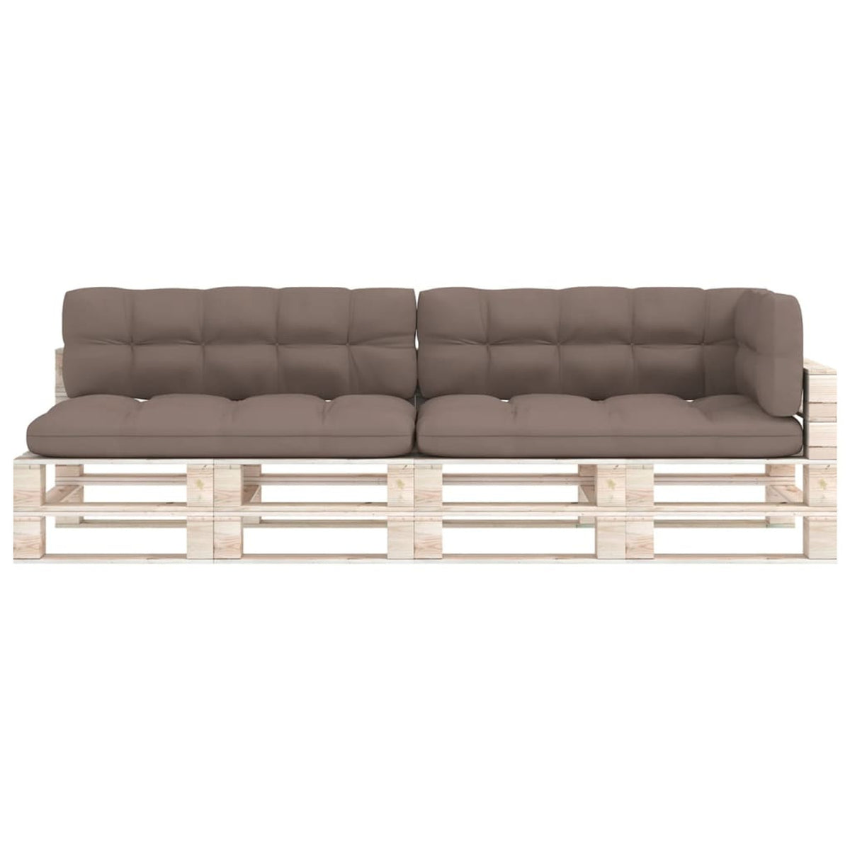 Set of 5 Taupe Fabric Pallet Sofa Cushions M749