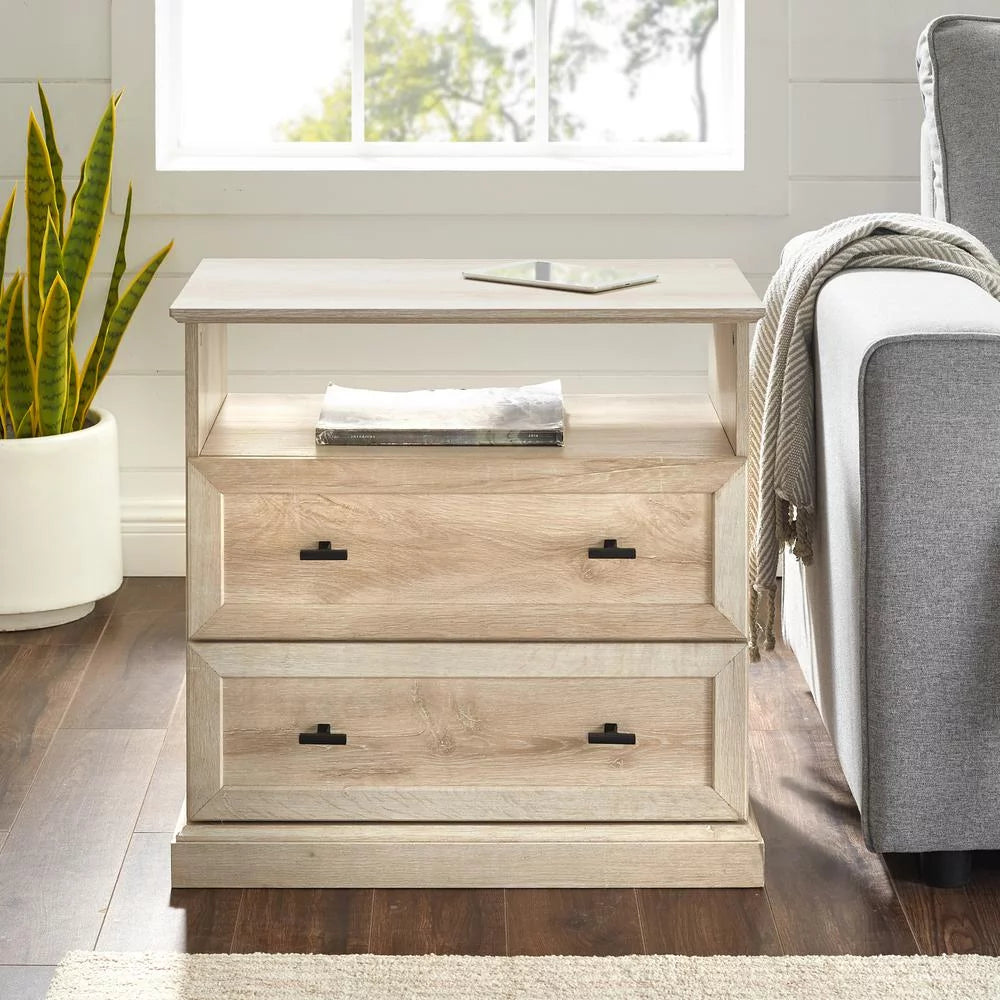2-Drawer White Oak Nightstand K9362