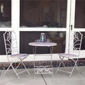 Multicolor Weathered Wood & Metal 3 Piece Bistro Set S780988