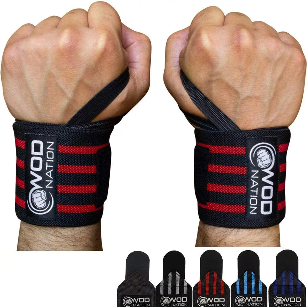 Black Set of 2 Weightlifting Wrist Wraps N35031