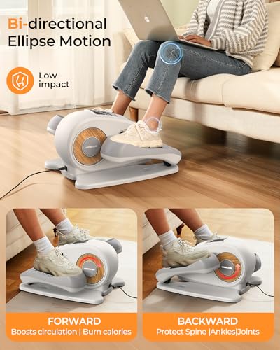Under Desk Elliptical Electric Leg Exerciser with Remote Control Q41860