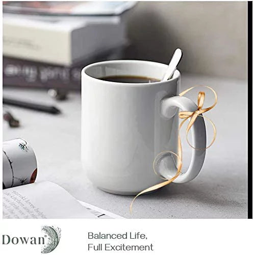 Ceramic Coffee Mugs Set of 6, 20 Ounce White Z6763