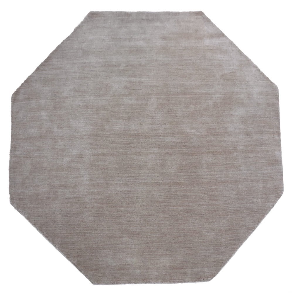 Hand Knotted Wool Area Rug, 8'x8', Octagon, Beige A9127