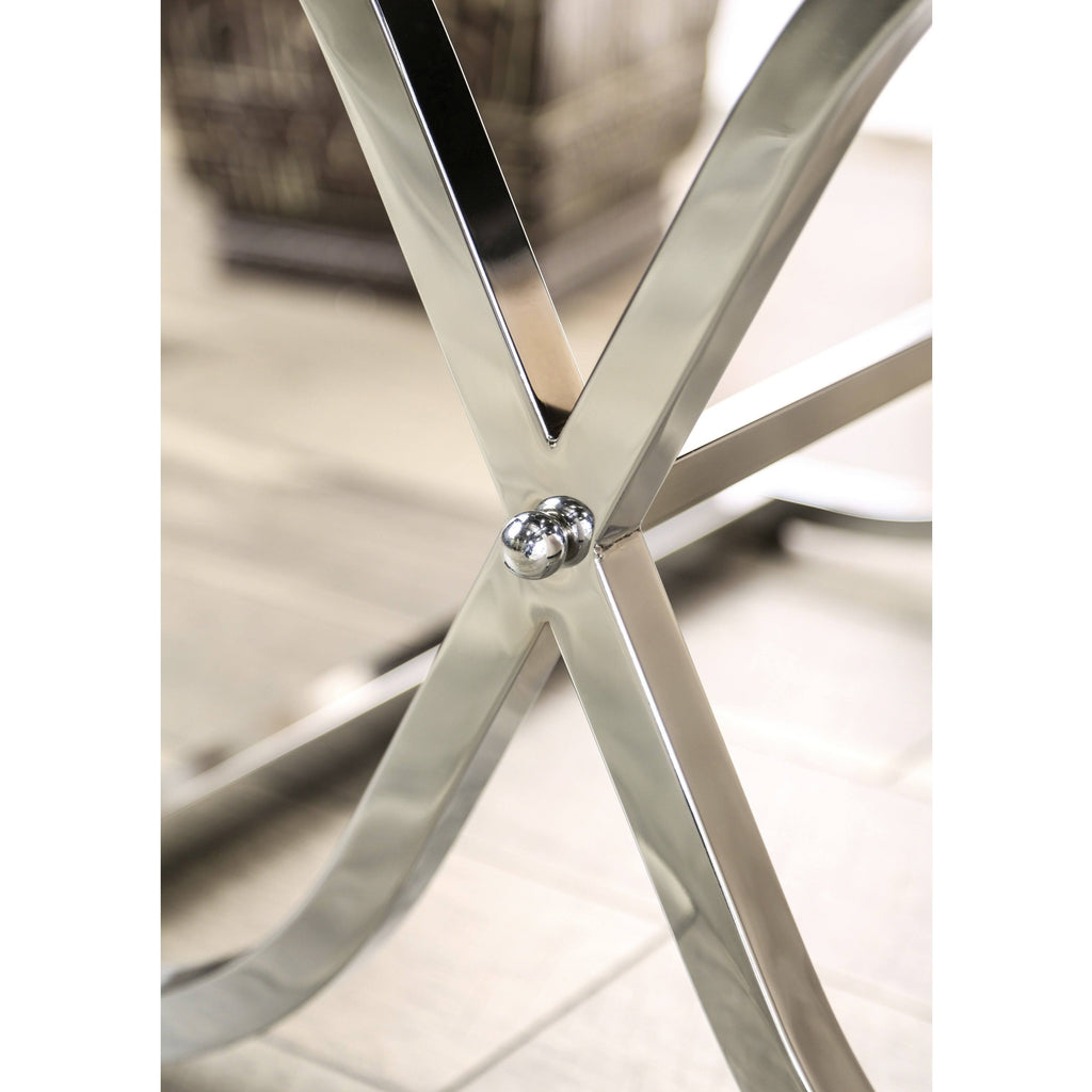 Chrome Metal Square End Table Z567