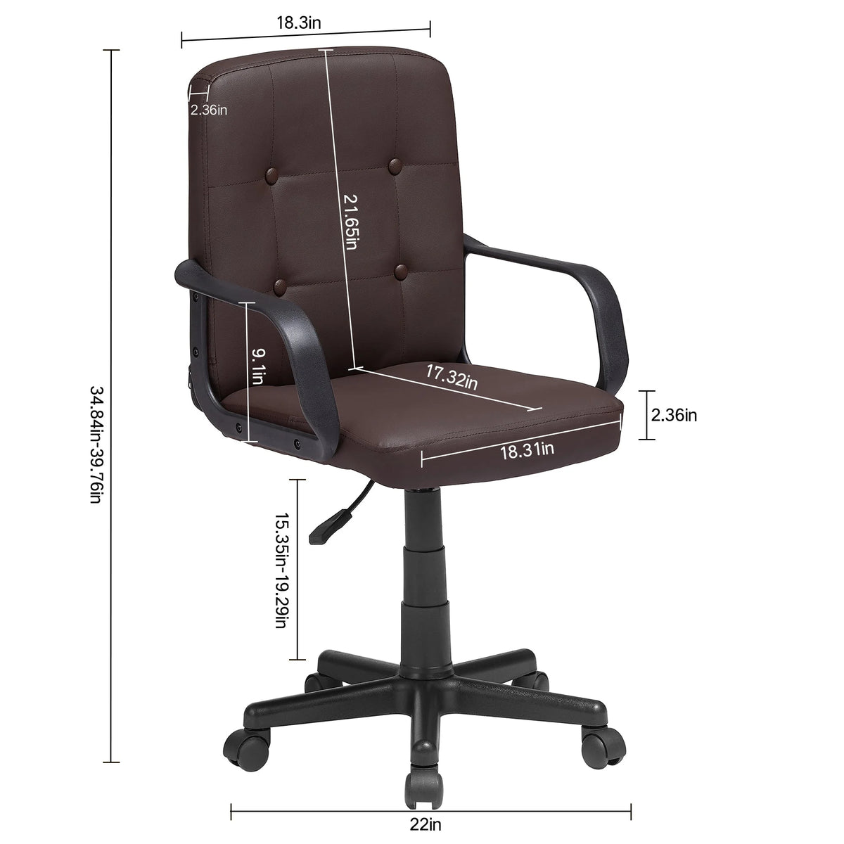 Corner Computer Desk & Chair Set, Adjustable Height Ergonomic Office Chair with Keyboard Tray and Storage Shelf C9057