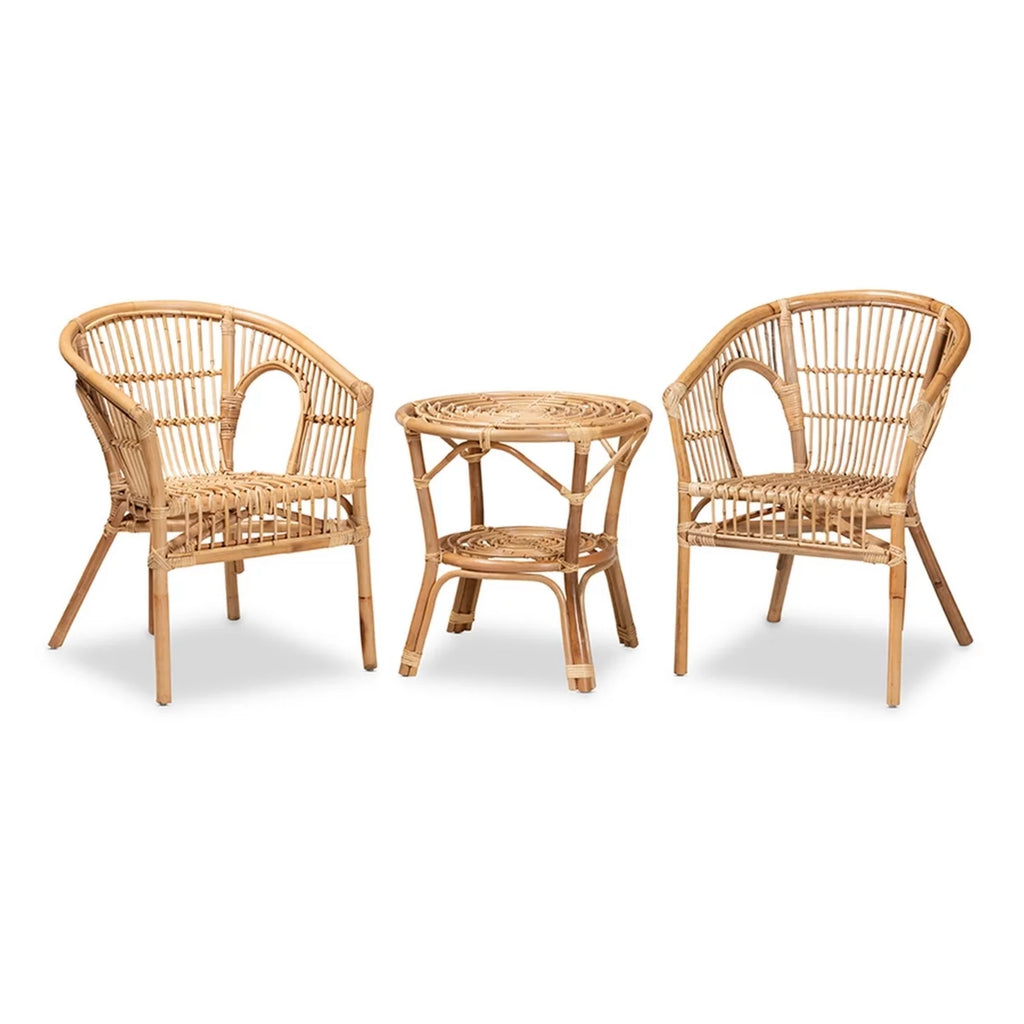 Natural Brown Rattan 3-Piece Living Room Set K638015