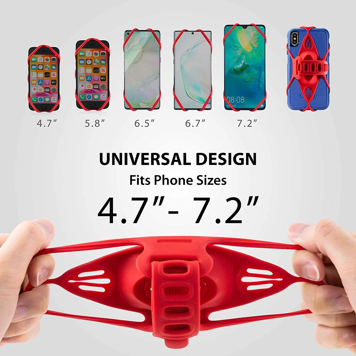 Red Bike Phone Mount for Stem Mounting 4.7"-7.2" Cell Phones Z970260