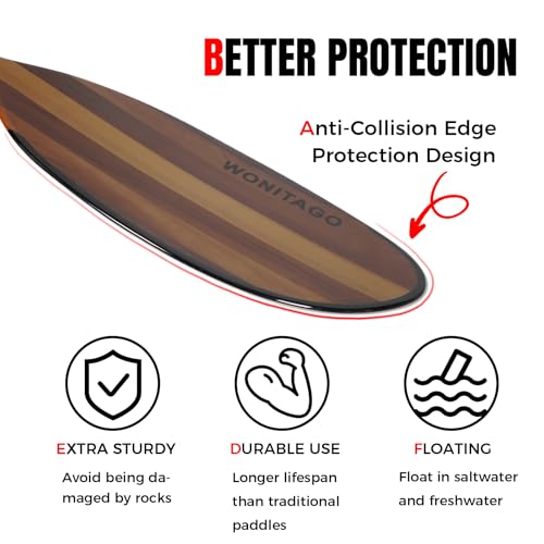 Full Carbon Fiber Shaft Wooden Blade Adjustable Kayak Paddle T555