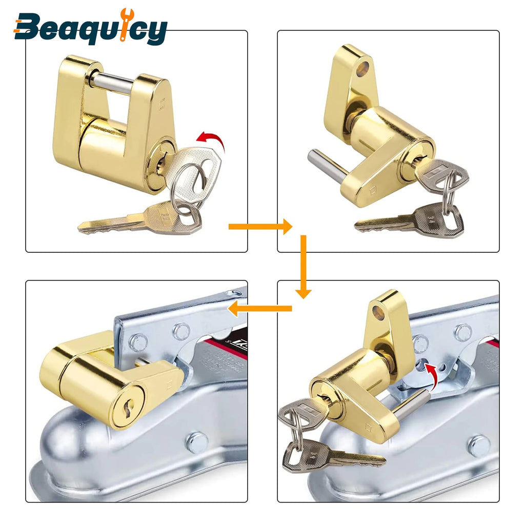 Trailer Hitch Security Lock Set with Pin Lock, Share 2 Keys R754679