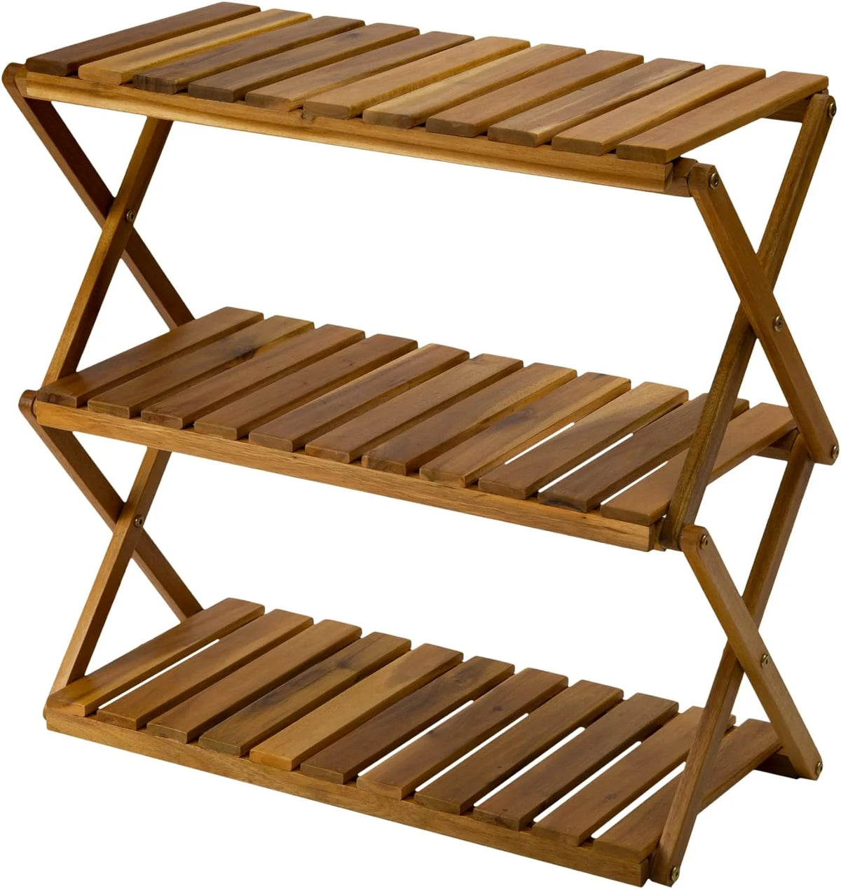 3 Tier Acacia Wood Folding Shelf B2479