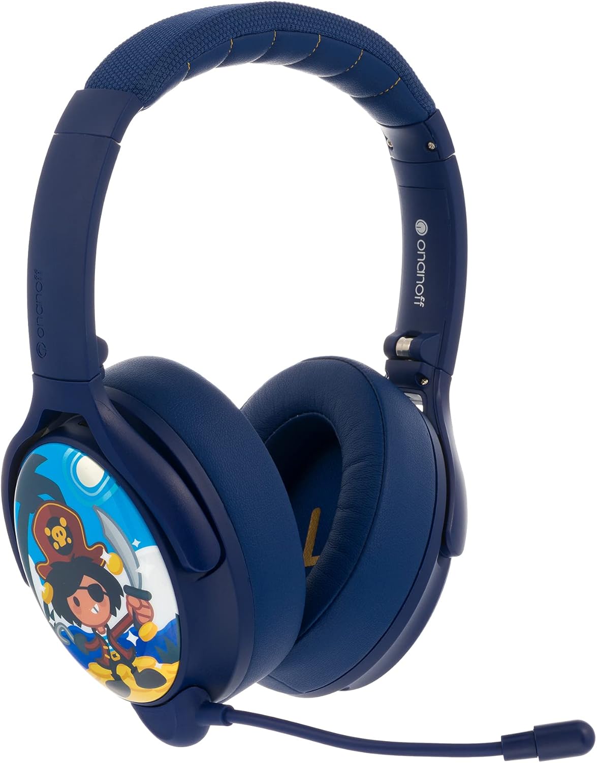 Snow White Over-Ear Bluetooth Headphones with Detachable Boom Microphone L9508