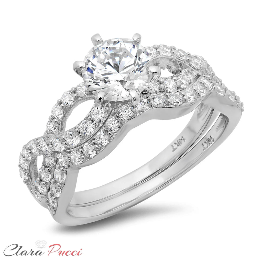 18K White Gold Engagement Ring with Natural Diamond A2573