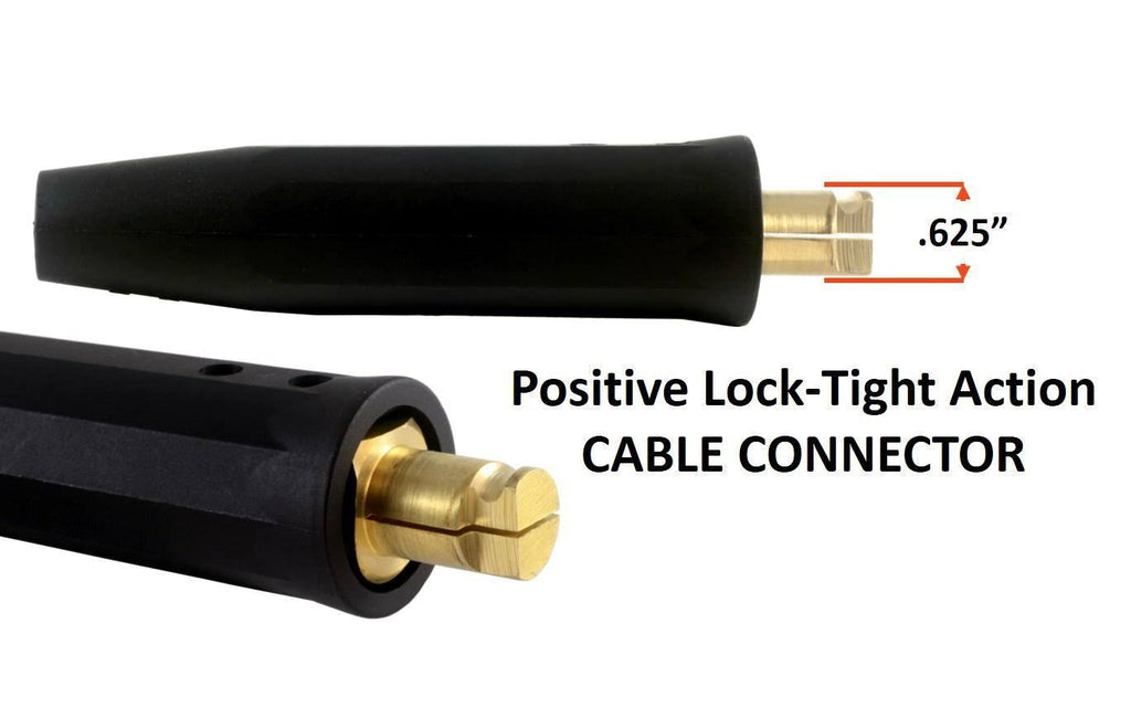 300 Amp Welding Ground Clamp Lead Assembly, #1 AWG Cable (100 Feet) E714