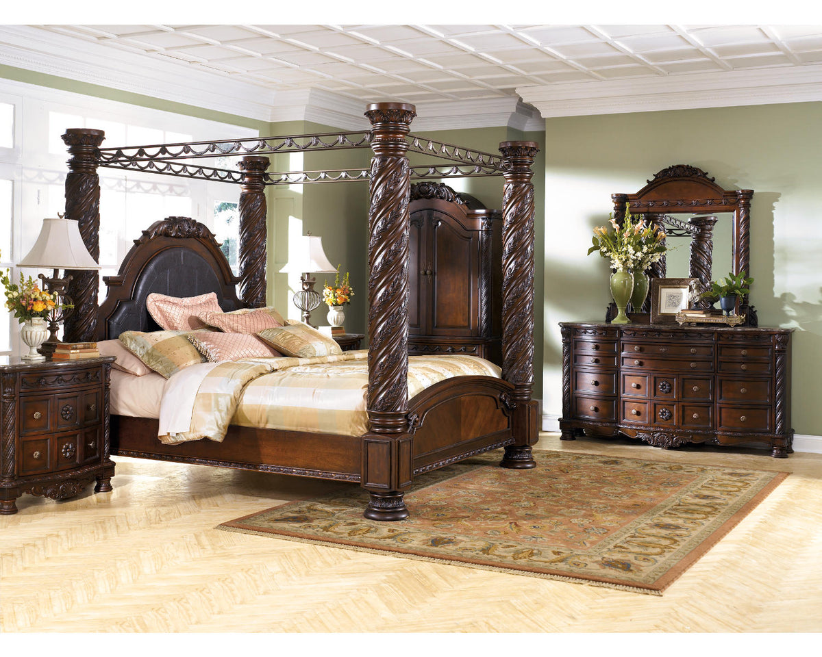 Ornate 3 Drawer Nightstand with Marble Inlay Top, Dark Brown X9621
