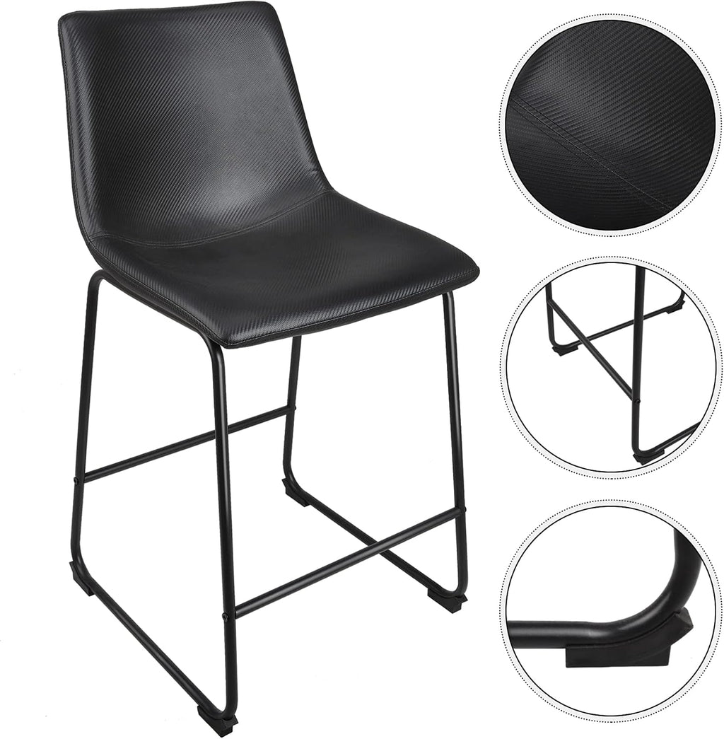 Black Metal Bar Stools Set of 2 Z10001