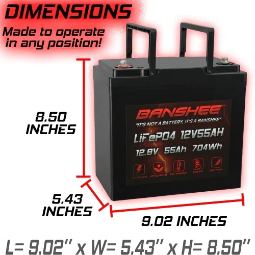 12V 55AH Lithium LiFePO4 Deep Cycle Battery 4 Pack I8468
