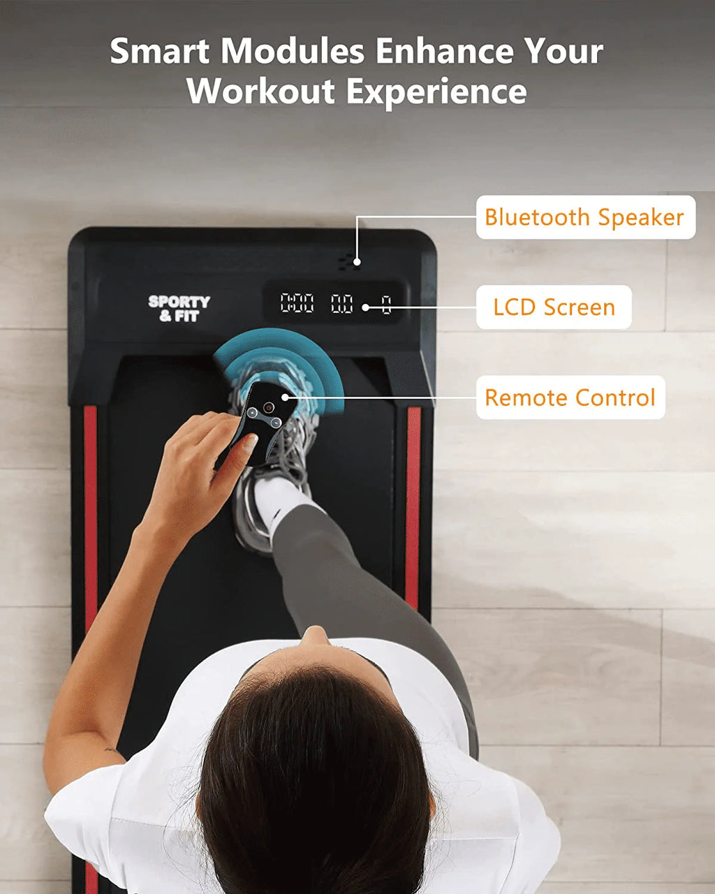 Black Portable Treadmill with Bluetooth Speaker F257292