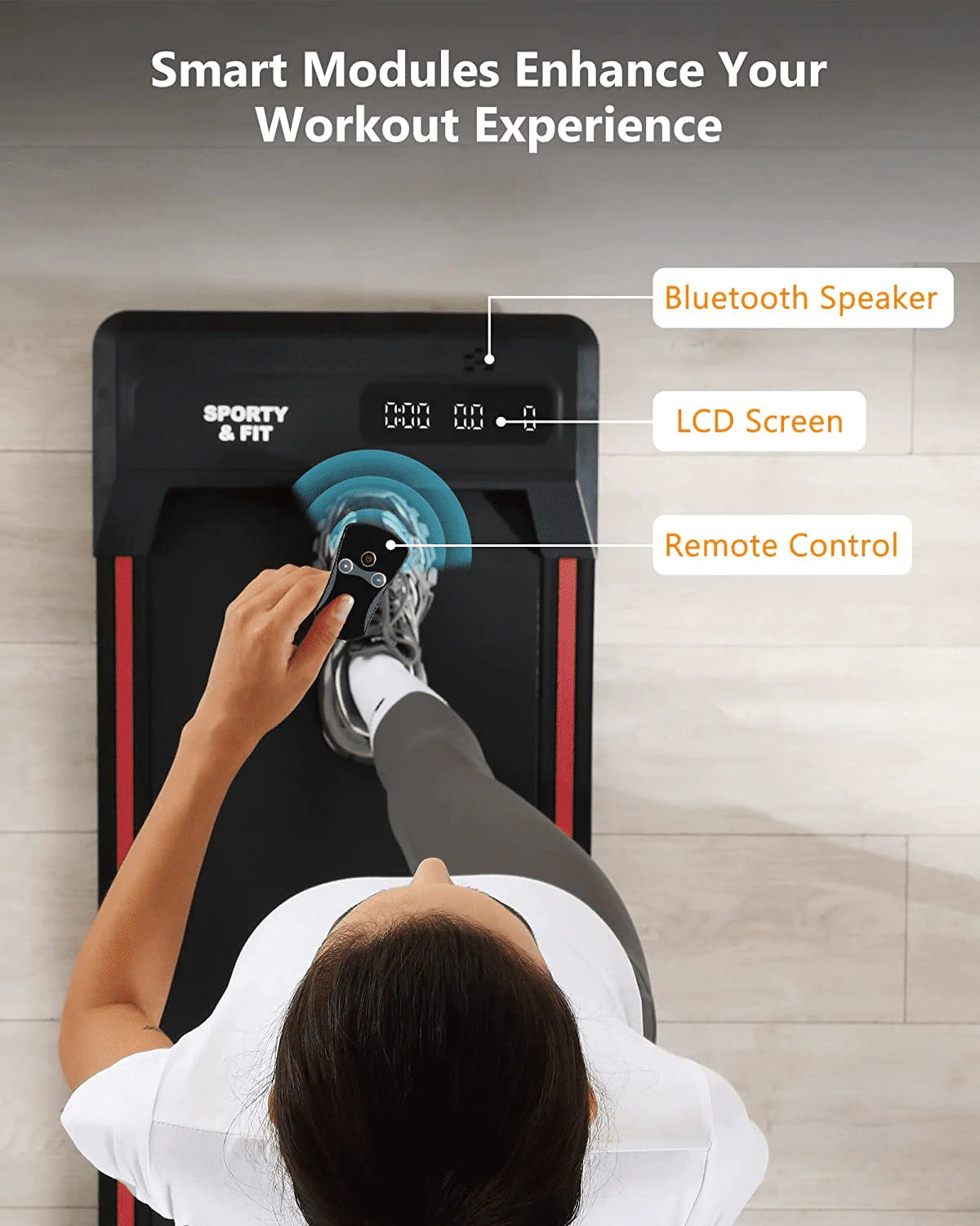 Black Portable Treadmill with Bluetooth Speaker F257292