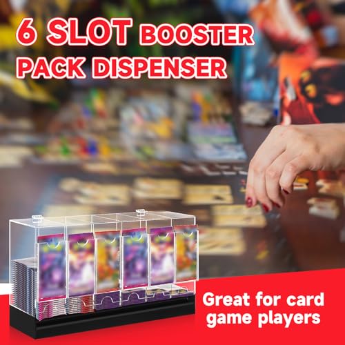 6 Slots Acrylic Booster Pack Dispenser with Black Base I580