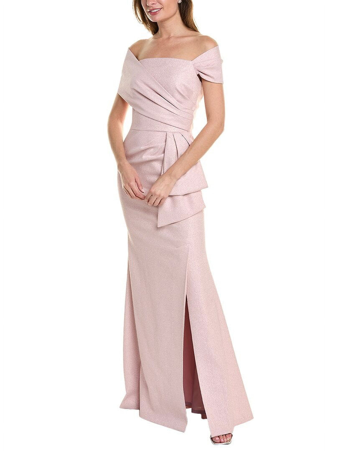Metallic Jacquard Gown P352413