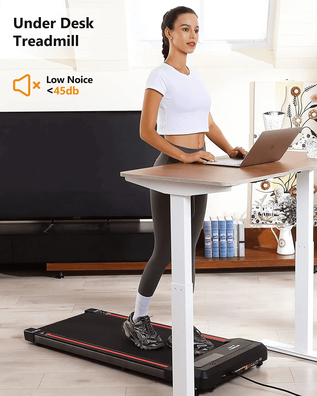 Black Portable Treadmill with Bluetooth Speaker F257292