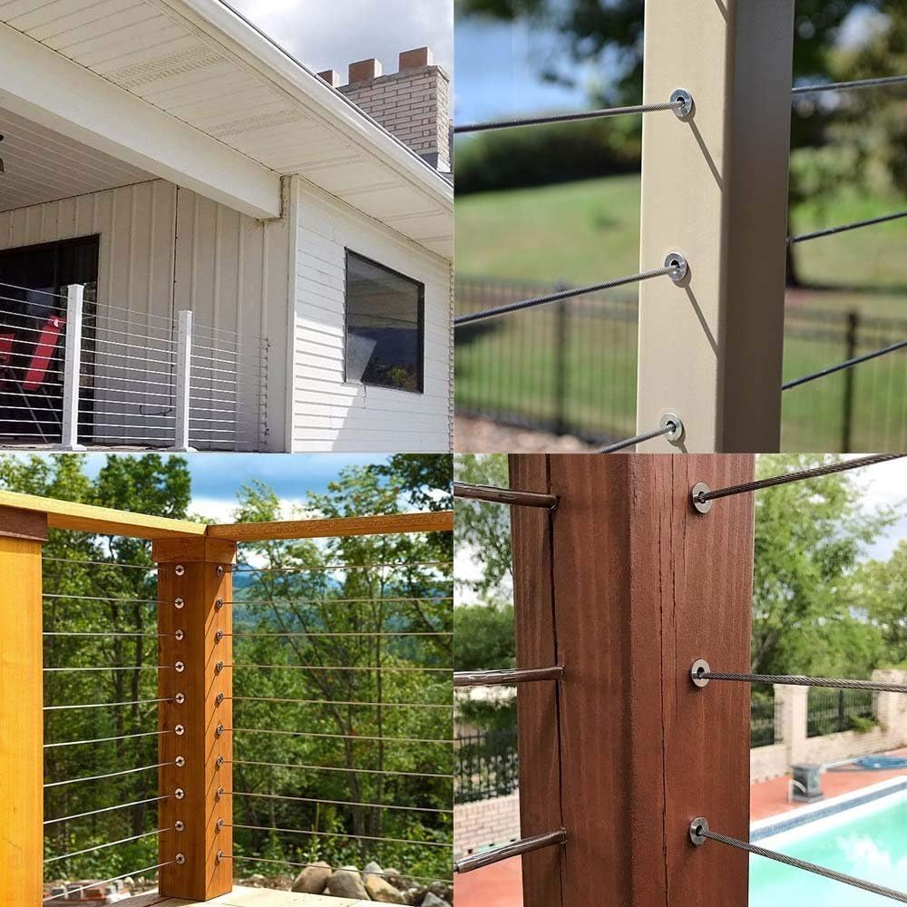 120 Pack Stainless Steel Protector Sleeves for Deck Cable Railing U721700