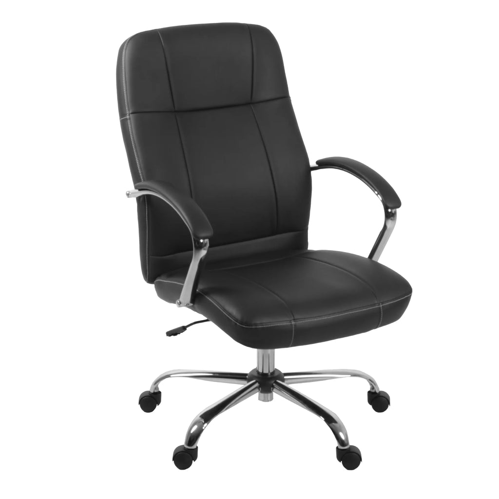 Black Leatherette Executive Office Chair with Arms N84354