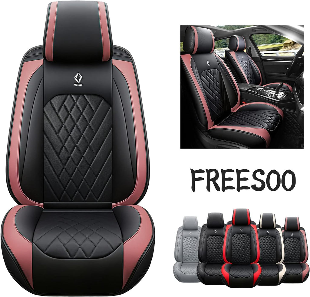 Grey Leather Car Seat Cover 2 Pcs N383