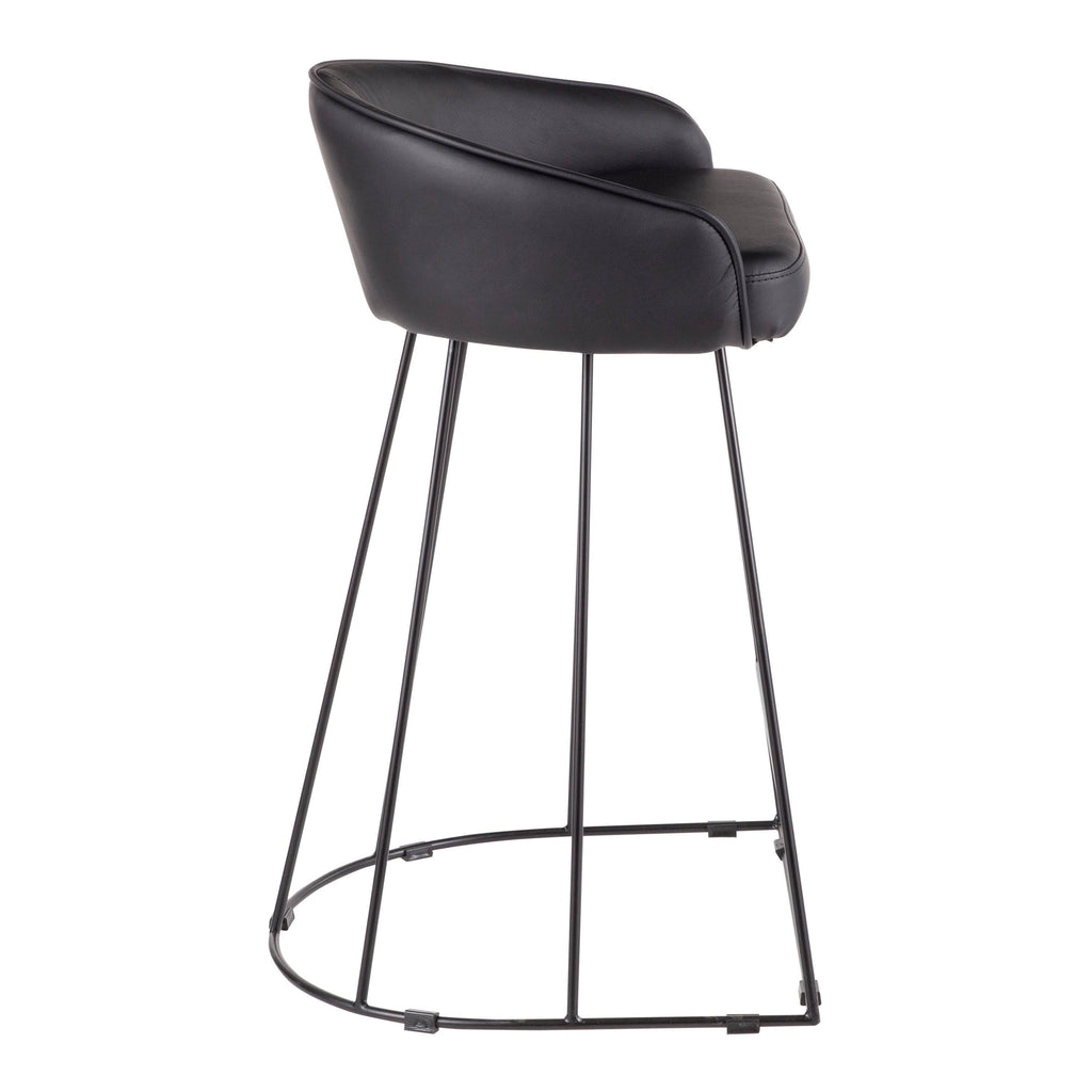 Set of 2 Contemporary Counter Stool Black/White U900