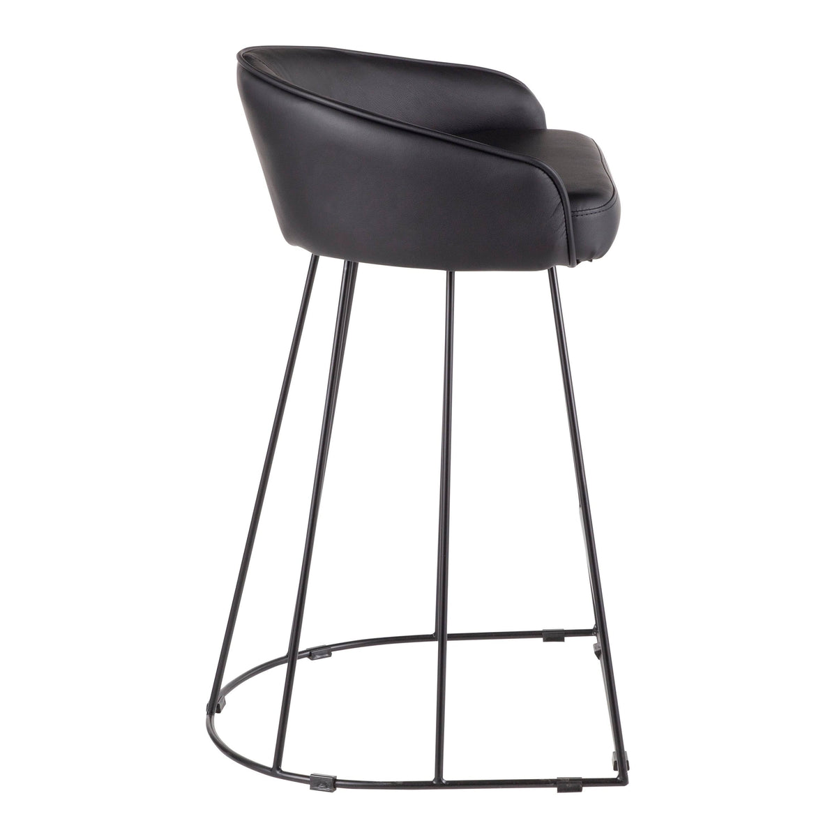 Set of 2 Contemporary Counter Stool Black/White U900