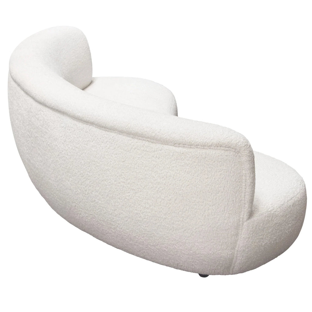 White Faux Sheepskin Curved Sofa S562