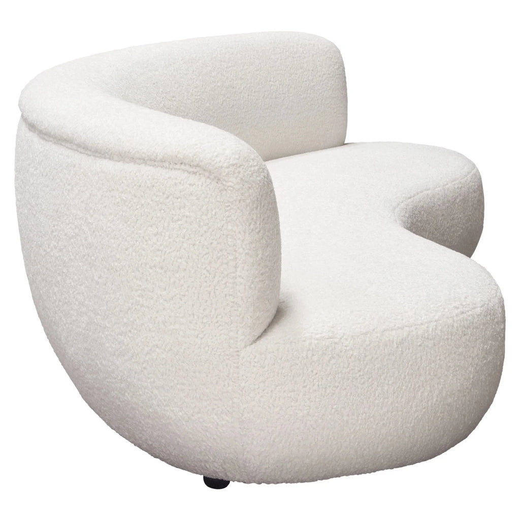 White Faux Sheepskin Curved Sofa S562