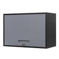 Black Metal Wall Mounted Storage Cabinet with Doors and Shelves Q487