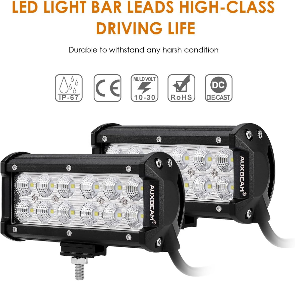 LED Light Bar 7Inch 36W Flood LED Work Lights Waterproof (2 PCS) P871593