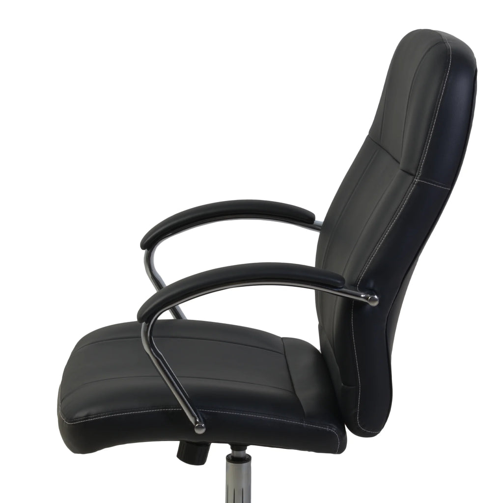 Black Leatherette Executive Office Chair with Arms N84354