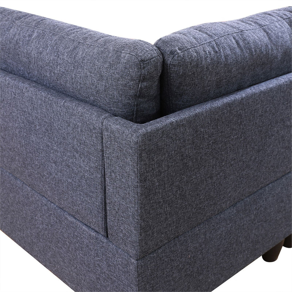 Black Grey Linen 2 Piece Sectional Sofa F909210