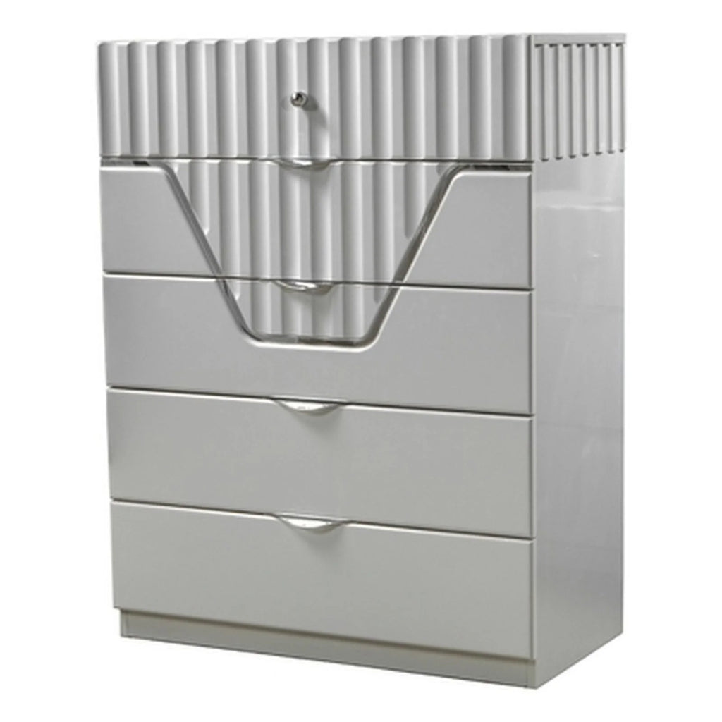 Gray 5-Drawer Wood Chest V8520