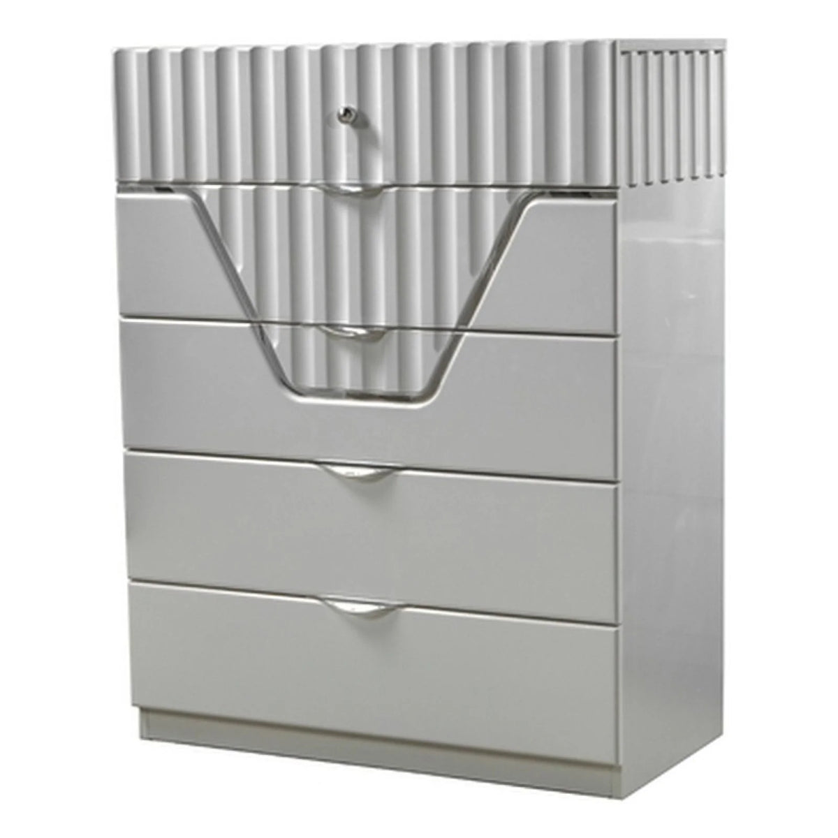 Gray 5-Drawer Wood Chest V8520