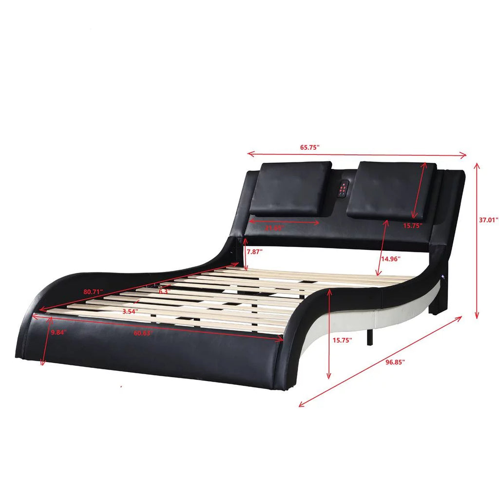 Faux Leather Upholstered Platform Bed Frame Queen V88673