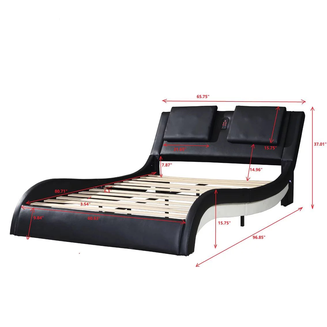 Faux Leather Upholstered Platform Bed Frame Queen V88673