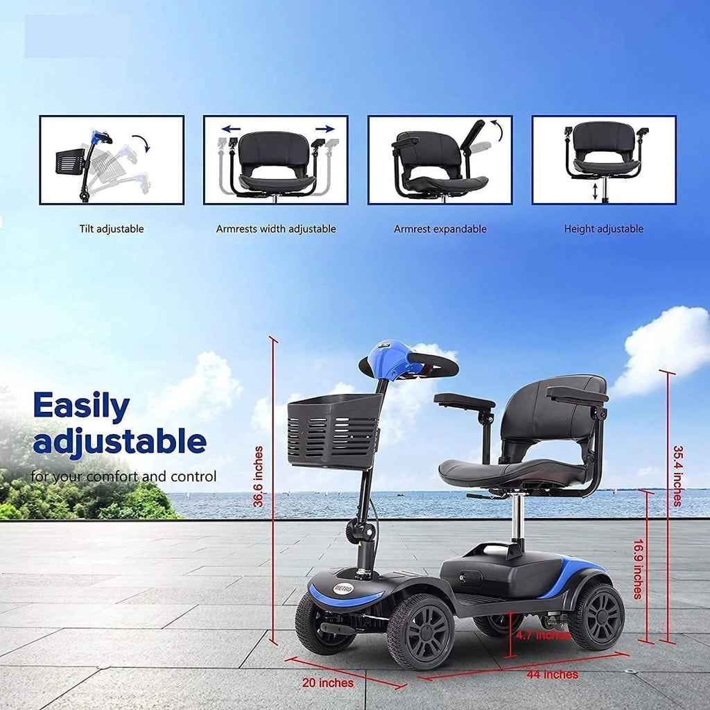 Blue 4 Wheel Folding Mobility Scooter C539