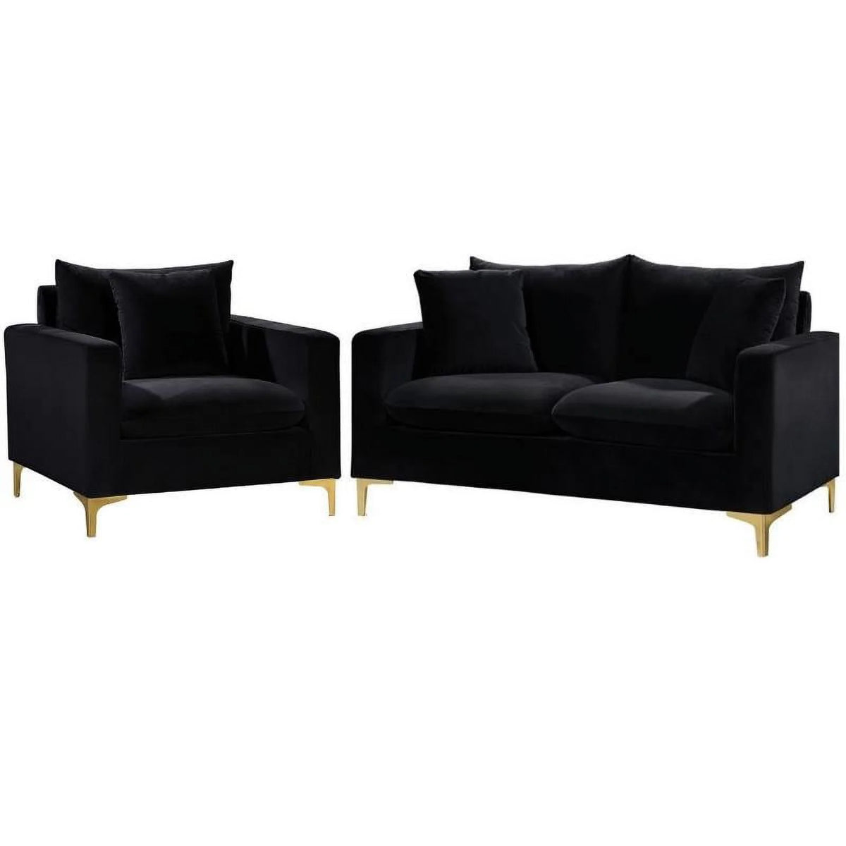 Velvet Accent Chair and Loveseat O655