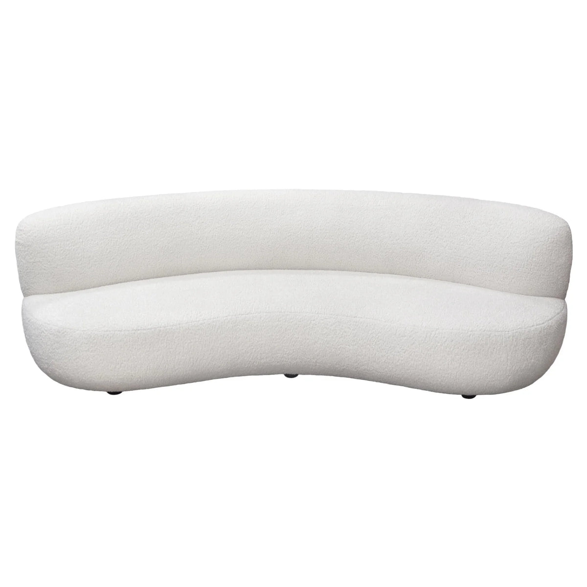 White Faux Sheepskin Curved Sofa S562
