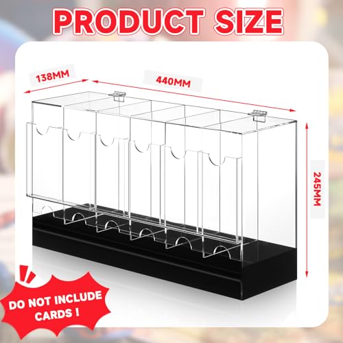 6 Slots Acrylic Booster Pack Dispenser with Black Base I580