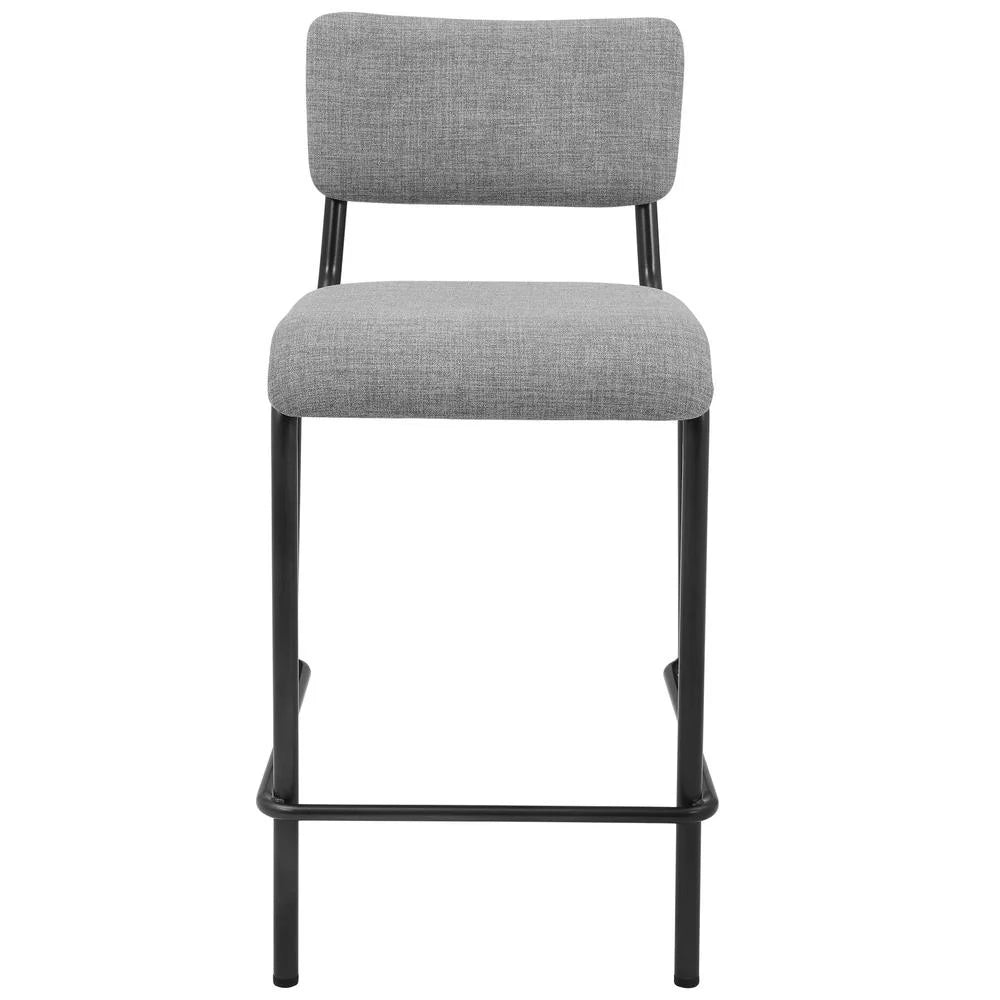26" Gray Fabric Counter Stool Set of 4 X992058