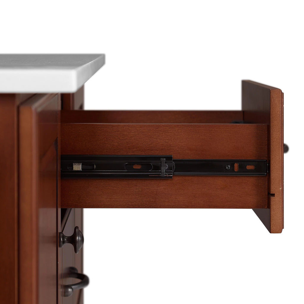 White Granite Top Kitchen Cart Y6369