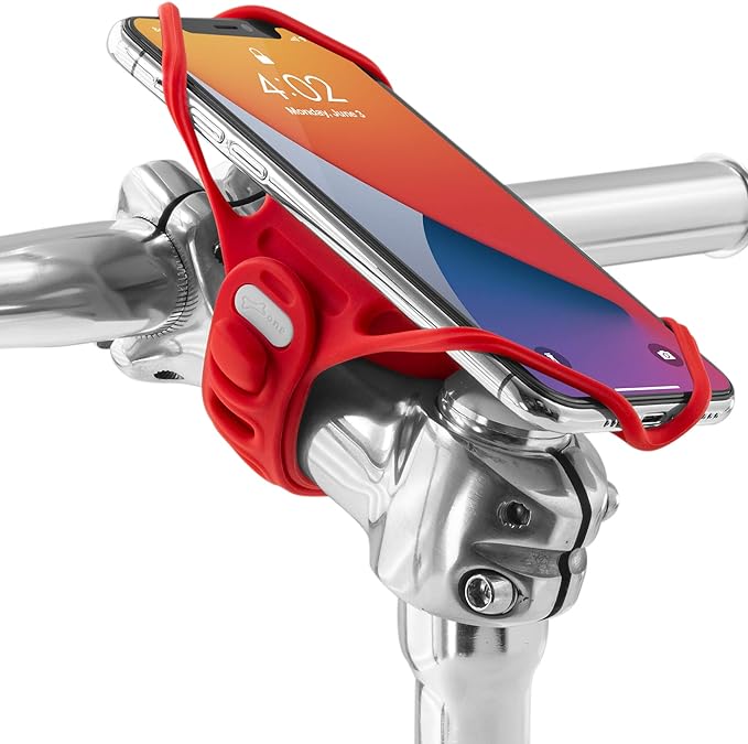Red Bike Phone Mount for Stem Mounting 4.7"-7.2" Cell Phones Z970260