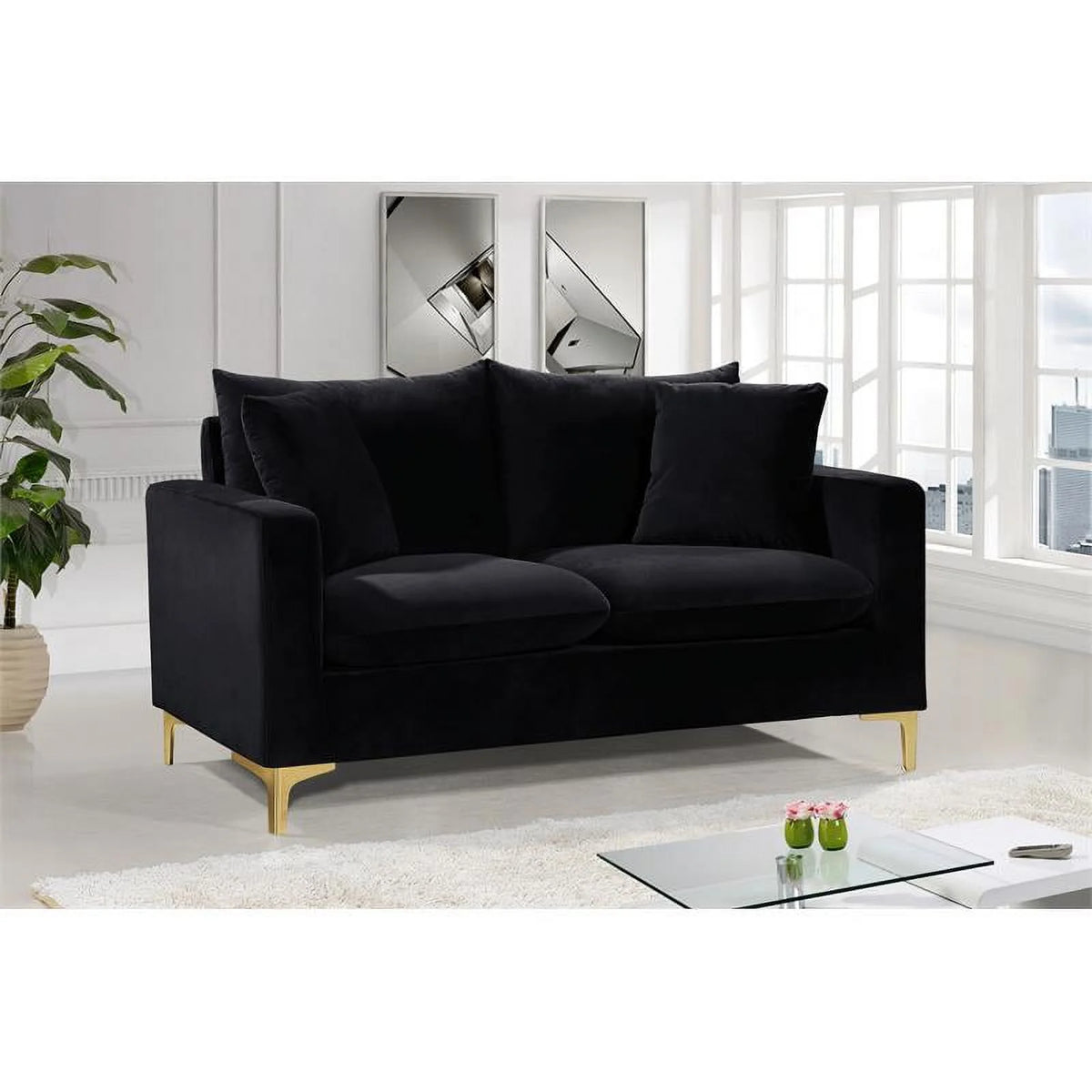 Velvet Accent Chair and Loveseat O655