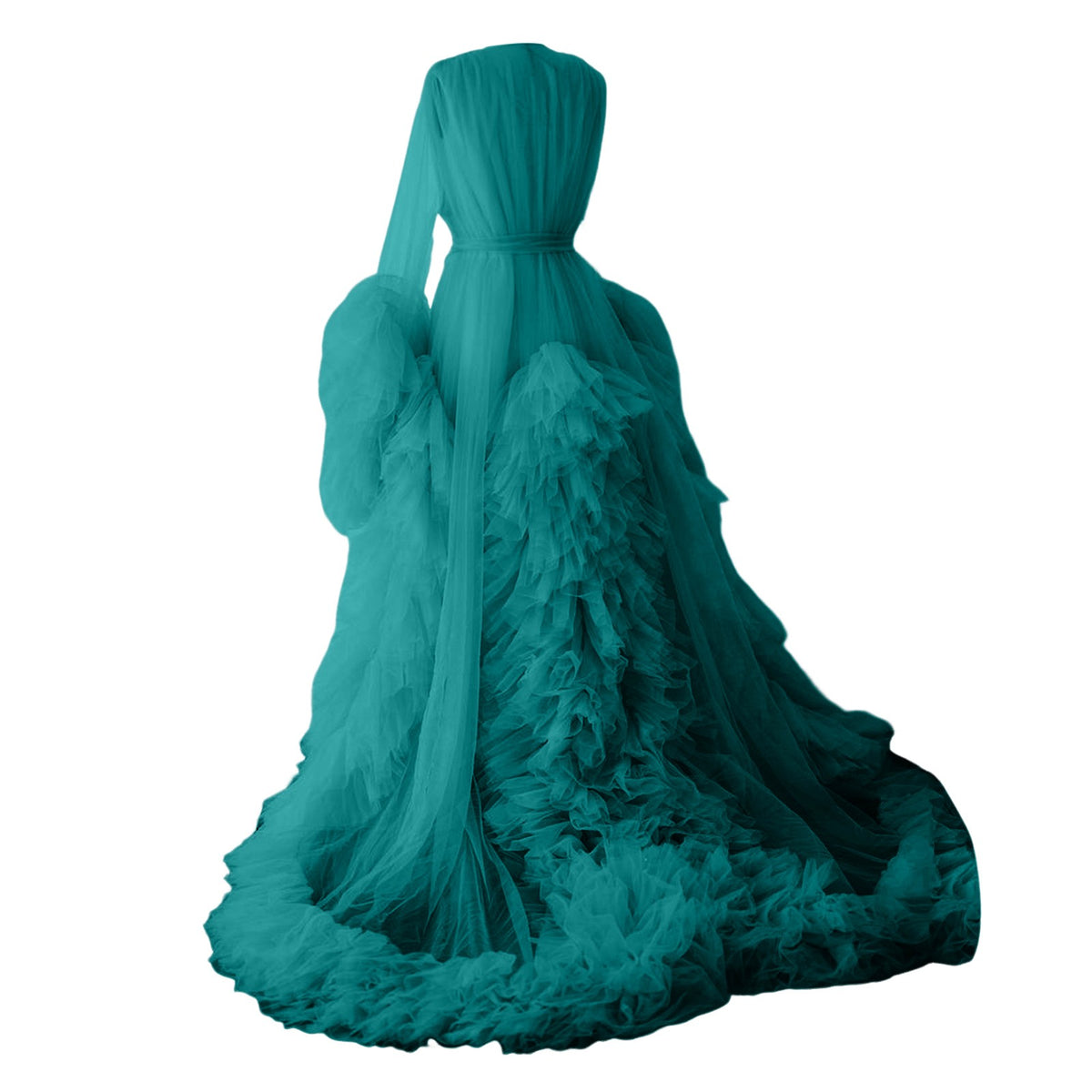 Sheer Long Tulle Robe for Maternity Photoshoot N732693